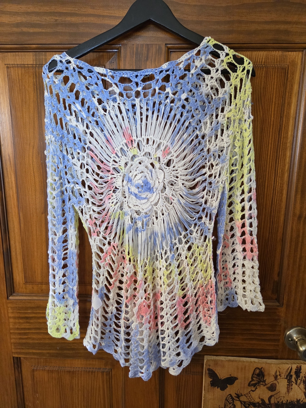 Multicolor Crochet Sunburst Tunic Top - Lightweight Layering - Picture 2 of 7